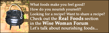 realfoods banner with cauldron for Wise Woman Forum