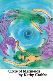 Circle of Mermaids painting by Kathy Crabbe