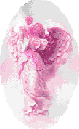 pink angel holding child