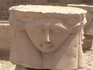 photo: ancient goddess stone head