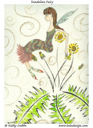 Lu Lu Design - Kathy Crabbe paints primarily from her imagination using silk dyes on silk, watercolors and acrylics.